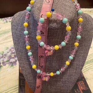 Colorful Beaded Necklace and Bracelet Set
